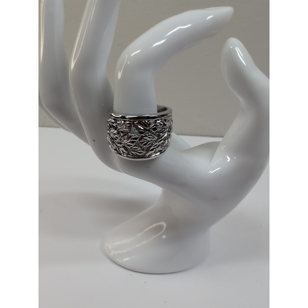Sterling Silver Filigree Band Ring 925 Silver Thailand Wide Ring Size 9